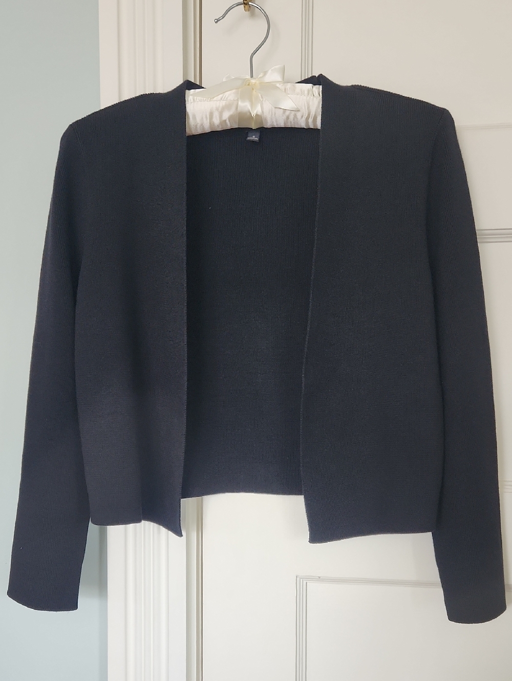 Talbots Black Open-Front Women's Shrug Cardigan